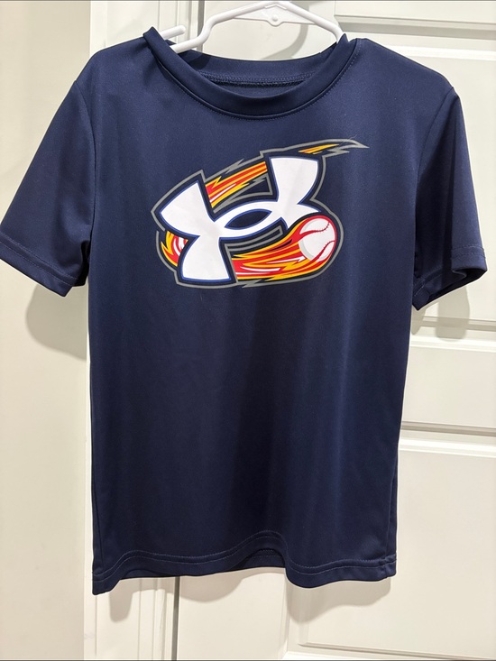 Under Armour Other - Under Armour Navy Short-Sleeve Tee with Flame Logo